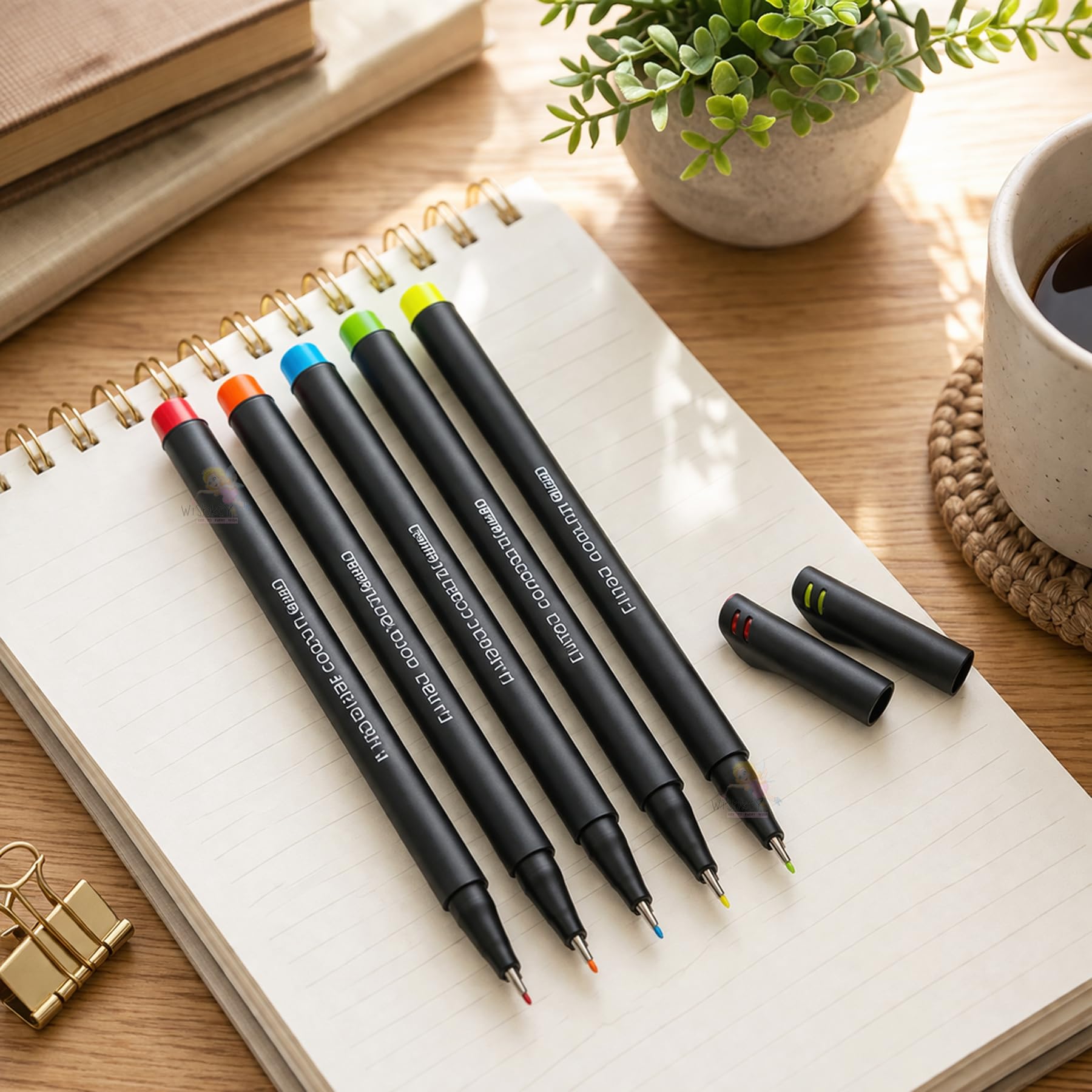 WISHKEY Stylish Fine Pointed Marker Pens, 0.4mm Fine Liner Color